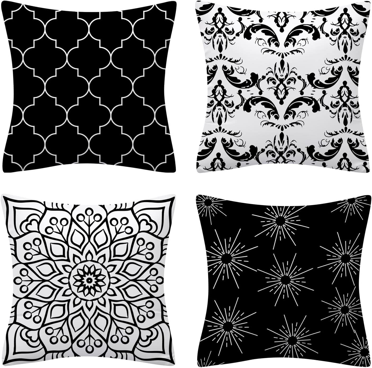Luxton Abstract Floral Flannel Soft Cushion Covers 4pcs Pack