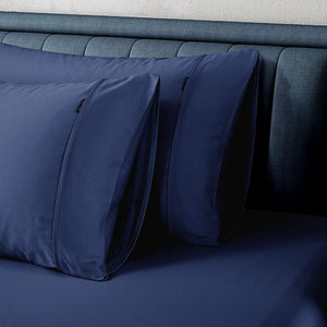 1000TC Egyptian Cotton Navy Blue Fitted Sheet Set