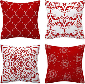 Luxton Abstract Floral Flannel Soft Cushion Covers 4pcs Pack