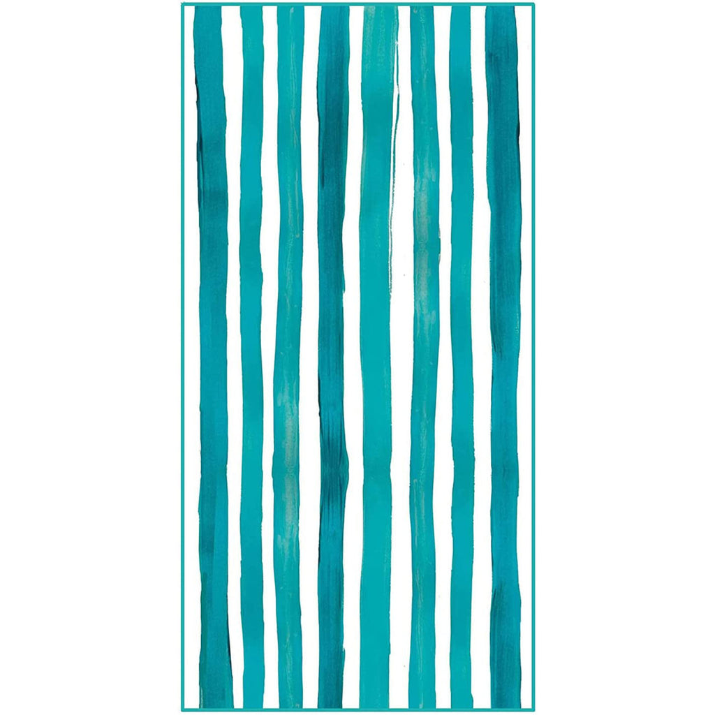 Turquoise Green Striped Beach Towel