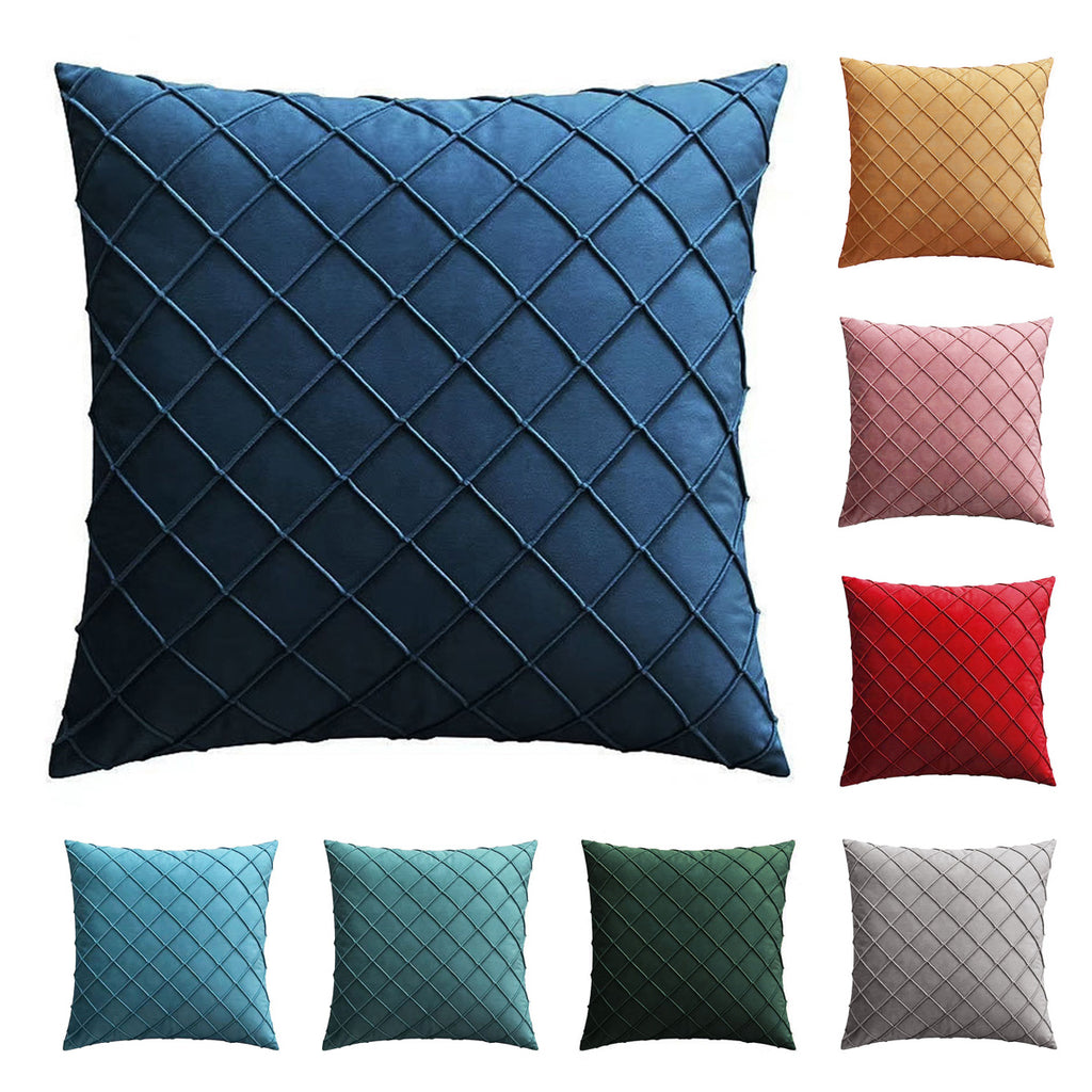Luxton Velvet Diamond Pleated Cushion Cover