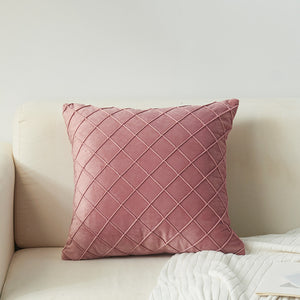 Luxton Velvet Diamond Pleated Cushion Cover