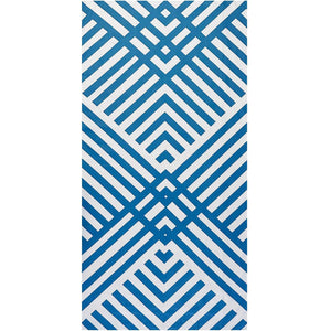 Blue Abstract Zigzag Beach Towel