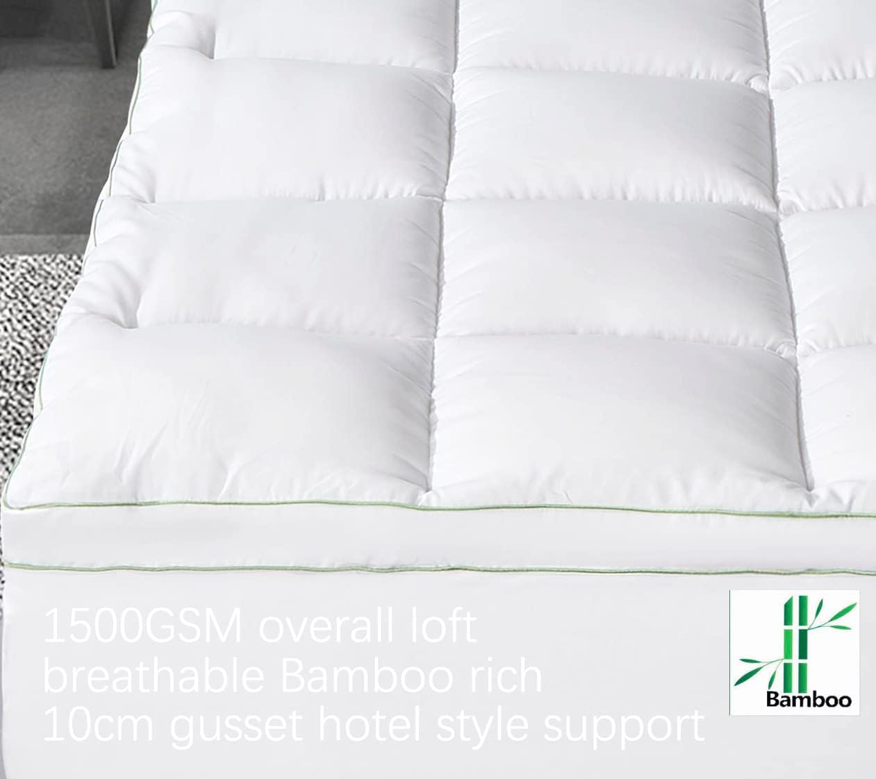 Luxton 1500GSM Bamboo Mattress Topper