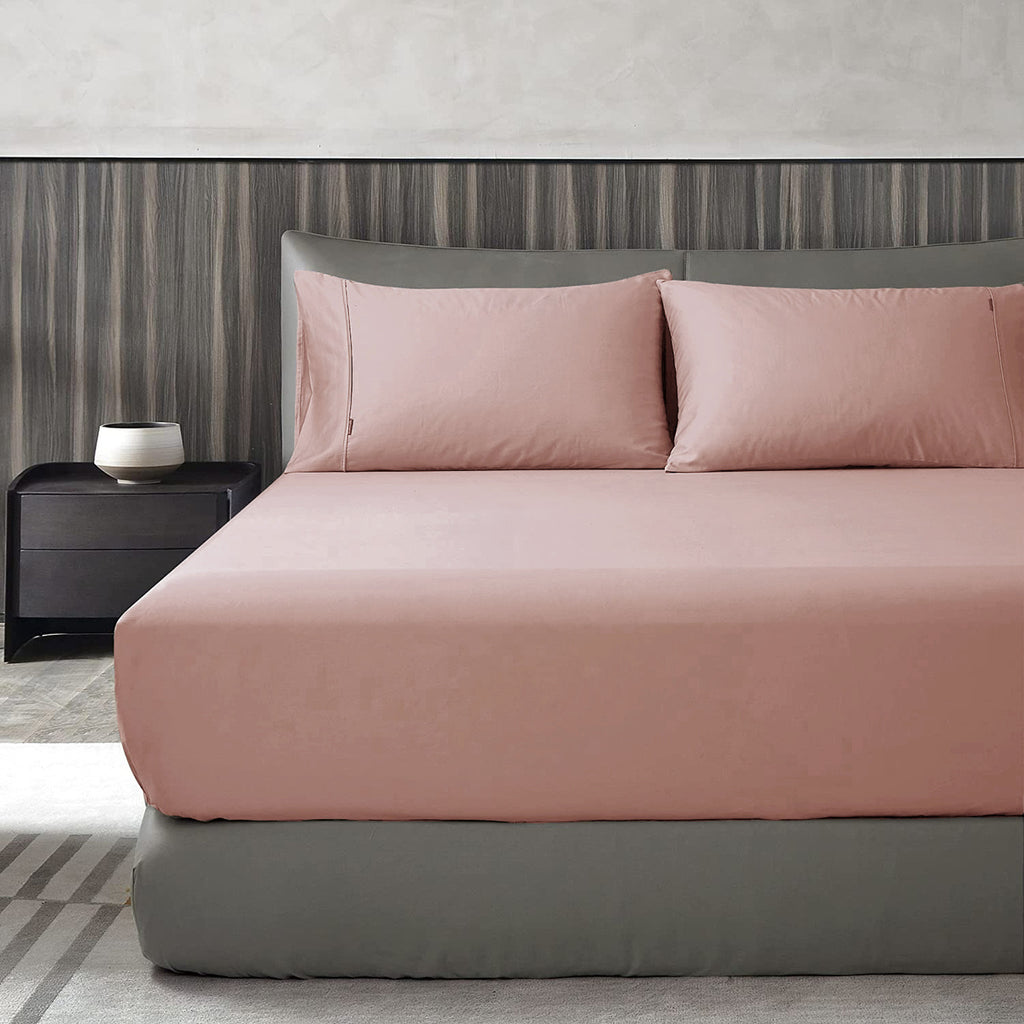 1000TC Egyptian Cotton Dusty Pink Fitted Sheet Set