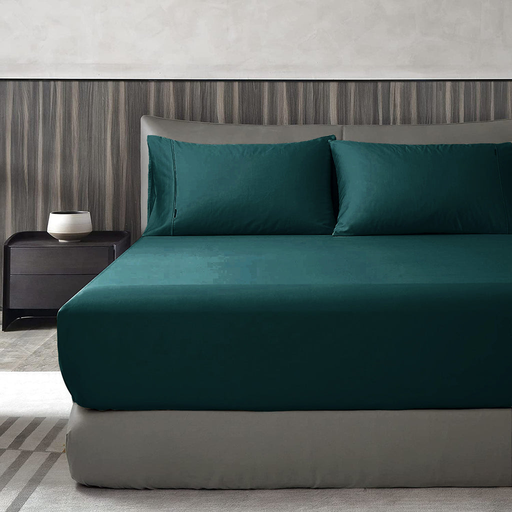 1000TC Egyptian Cotton Emerald Green Fitted Sheet Set