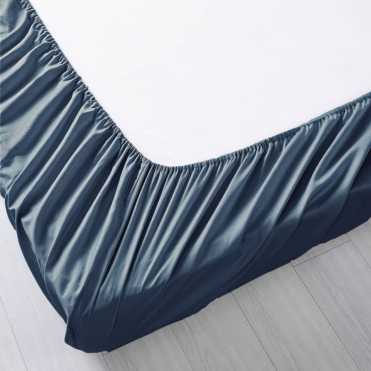 1000TC Egyptian Cotton Indigo Blue Fitted Sheet Set