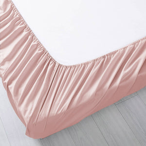 1000TC Egyptian Cotton Pink Fitted Sheet Set