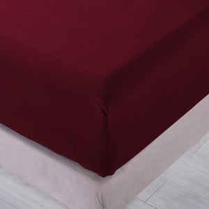 Pure Soft Plain Burgundy Bed Sheet Set