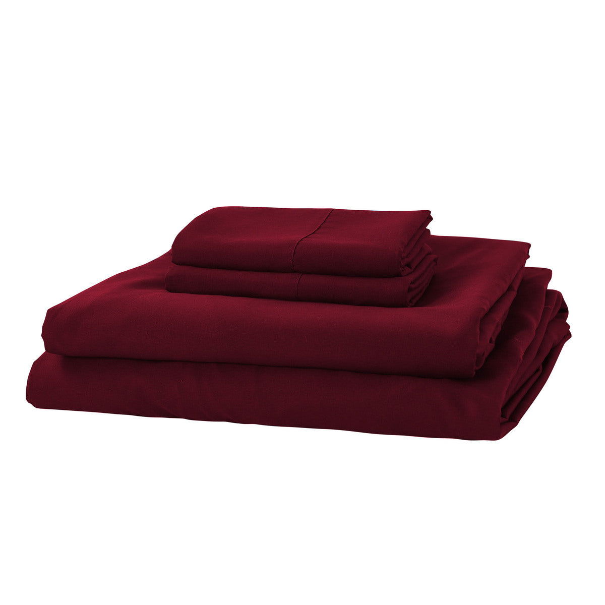 Pure Soft Plain Burgundy Bed Sheet Set