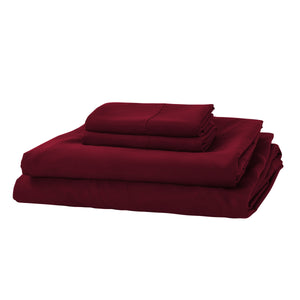 Pure Soft Plain Burgundy Bed Sheet Set