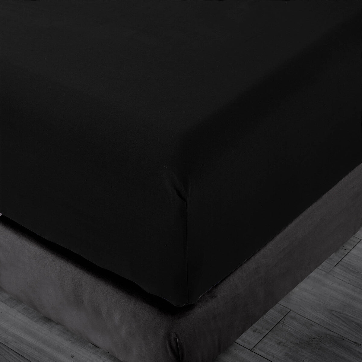 Pure Soft Plain Black Bed Sheet Set
