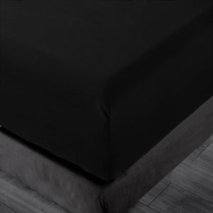 Pure Soft Plain Black Bed Sheet Set