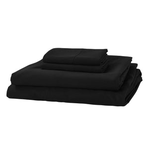 Pure Soft Plain Black Bed Sheet Set