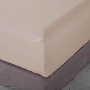 Pure Soft Plain Linen / Taupe Bed Sheet Set