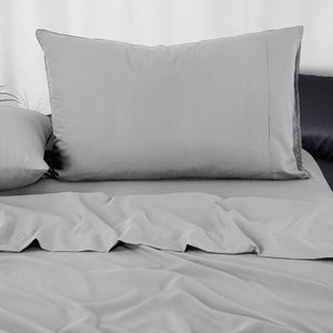 Pure Soft Plain Pewter Bed Sheet Set