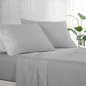 Pure Soft Plain Pewter Bed Sheet Set
