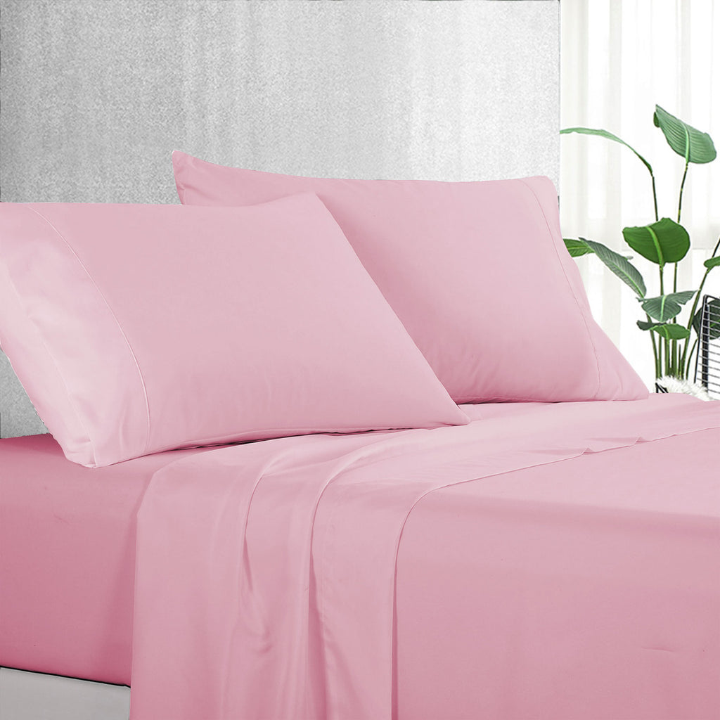 Pure Soft Plain Pink Bed Sheet Set