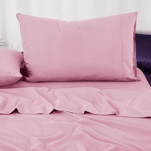 Pure Soft Plain Pink Bed Sheet Set