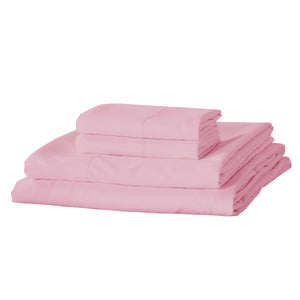 Pure Soft Plain Pink Bed Sheet Set