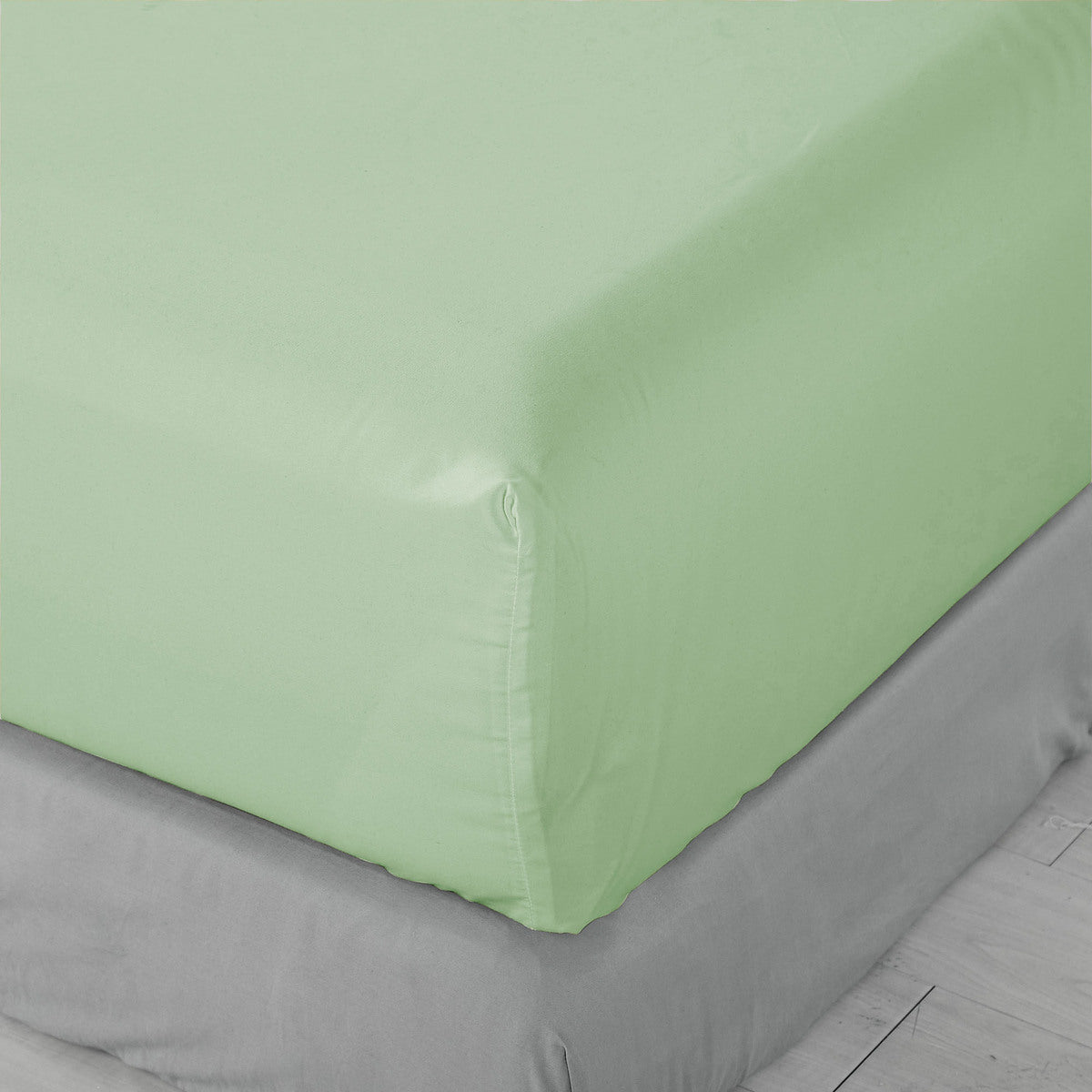 Pure Soft Plain Sage Green Bed Sheet Set