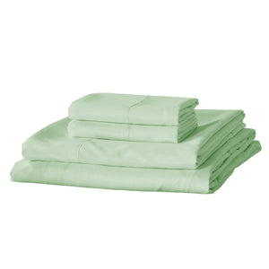 Pure Soft Plain Sage Green Bed Sheet Set