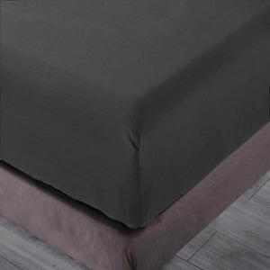 Pure Soft Plain Slate Dark Grey Bed Sheet Set