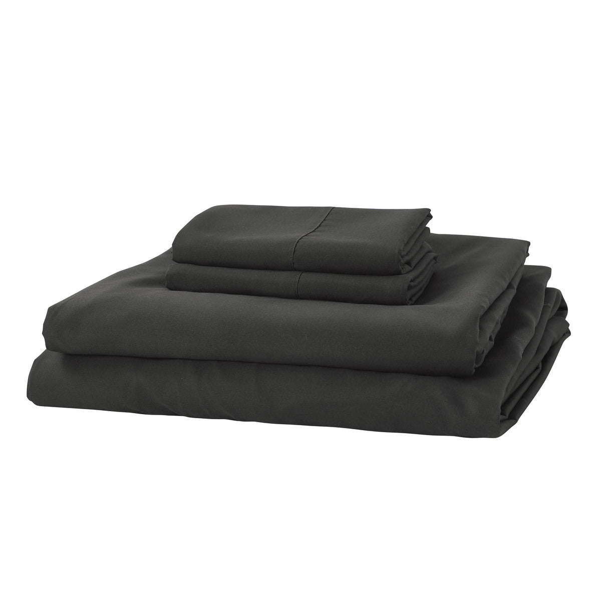 Pure Soft Plain Slate Dark Grey Bed Sheet Set