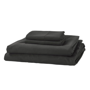 Pure Soft Plain Slate Dark Grey Bed Sheet Set