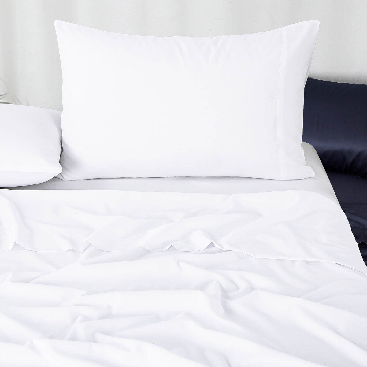 Pure Soft Plain White Bed Sheet Set