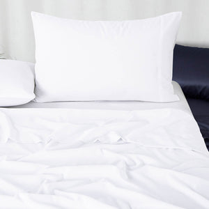 Pure Soft Plain White Bed Sheet Set