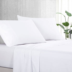 Pure Soft Plain White Bed Sheet Set