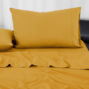 Pure Soft Plain Yellow Bed Sheet Set