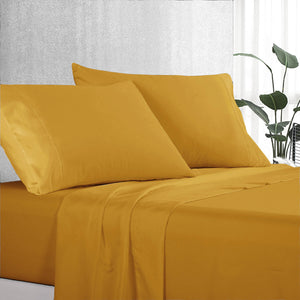 Pure Soft Plain Yellow Bed Sheet Set