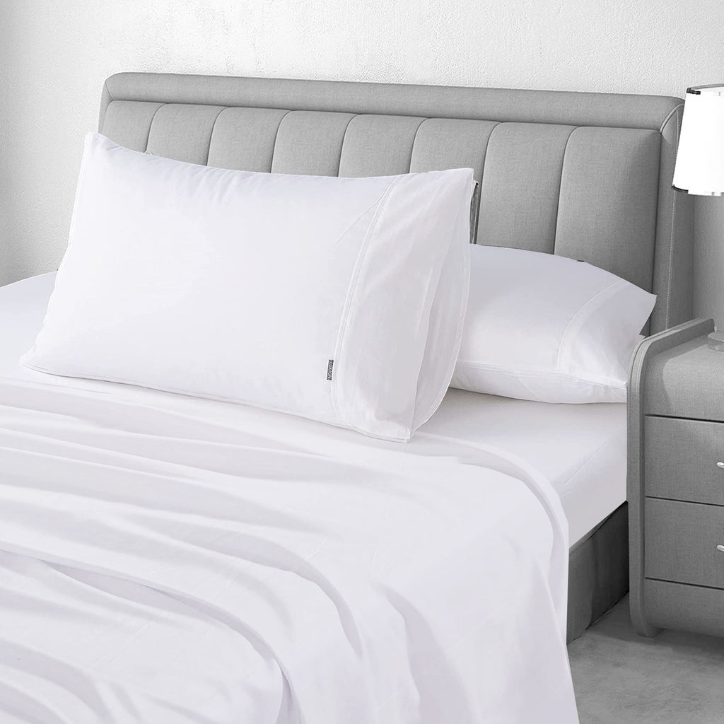 1000TC Egyptian Cotton White Sheet Set