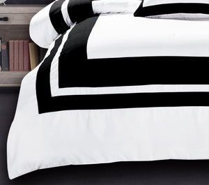 Abel Quilt Cover Set Black and White Doona Cover Set