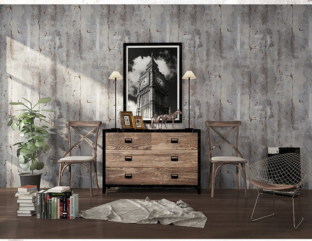 Luxton Modern 3D Textured Purplish GREY Cement Look Wallpaper