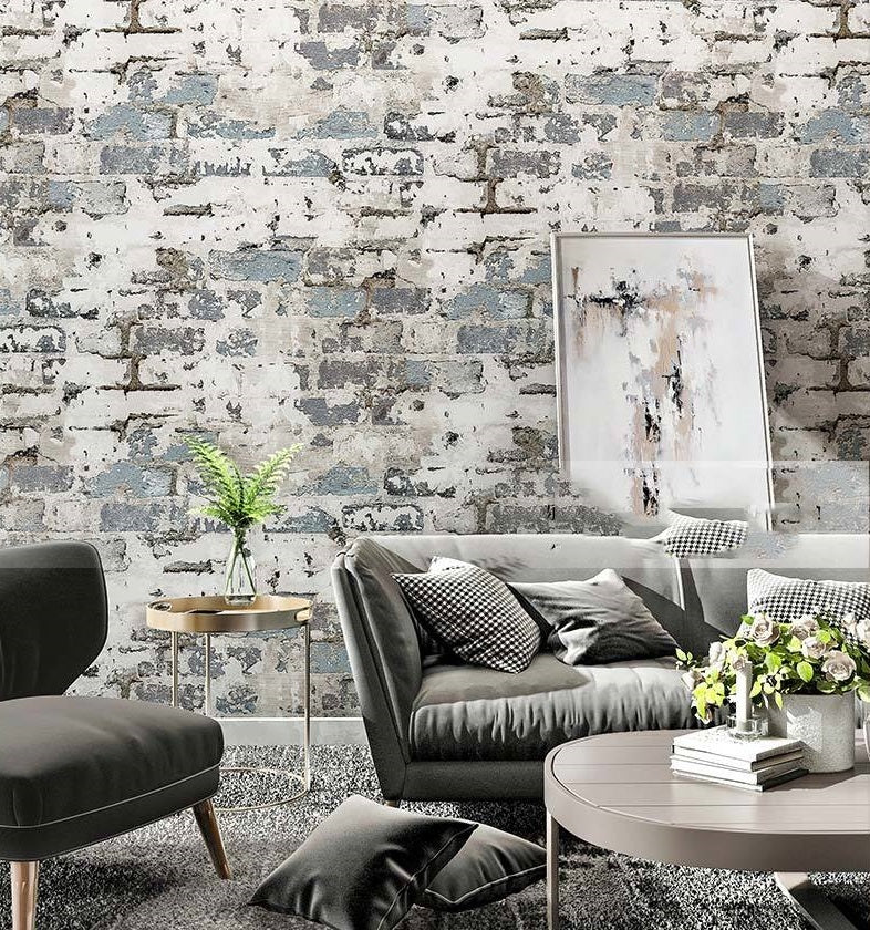 Luxton Havana Bluish Grey Brick Wallpaper
