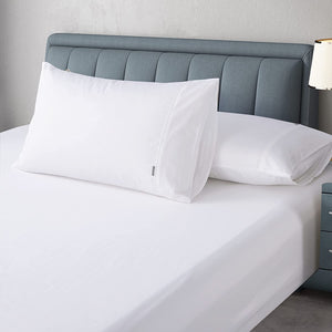 1000TC Egyptian Cotton White Fitted Sheet Set