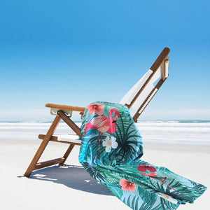 Tropical Flamingo Beach Towel