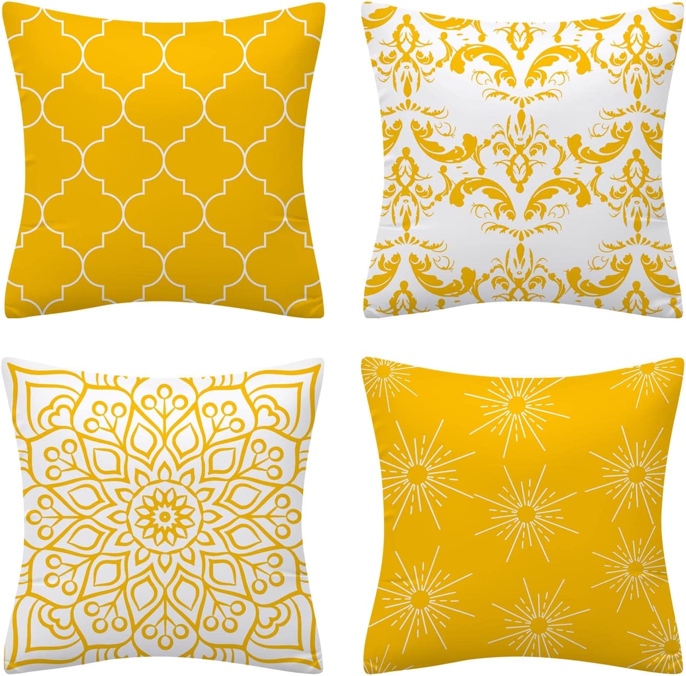 Luxton Abstract Floral Flannel Soft Cushion Covers 4pcs Pack