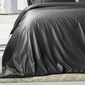 Luxton Dark Grey 100% Organic Bamboo Quilt Cover Set