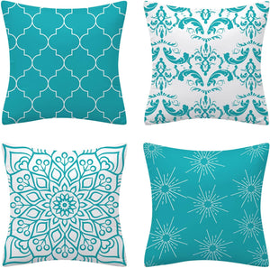 Luxton Abstract Floral Flannel Soft Cushion Covers 4pcs Pack