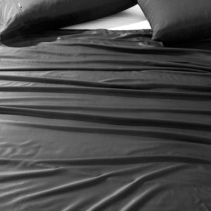 Luxton Dark Grey 100% Organic Bamboo Quilt Cover Set