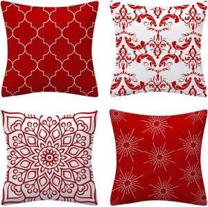 Luxton Abstract Floral Flannel Soft Cushion Covers 4pcs Pack