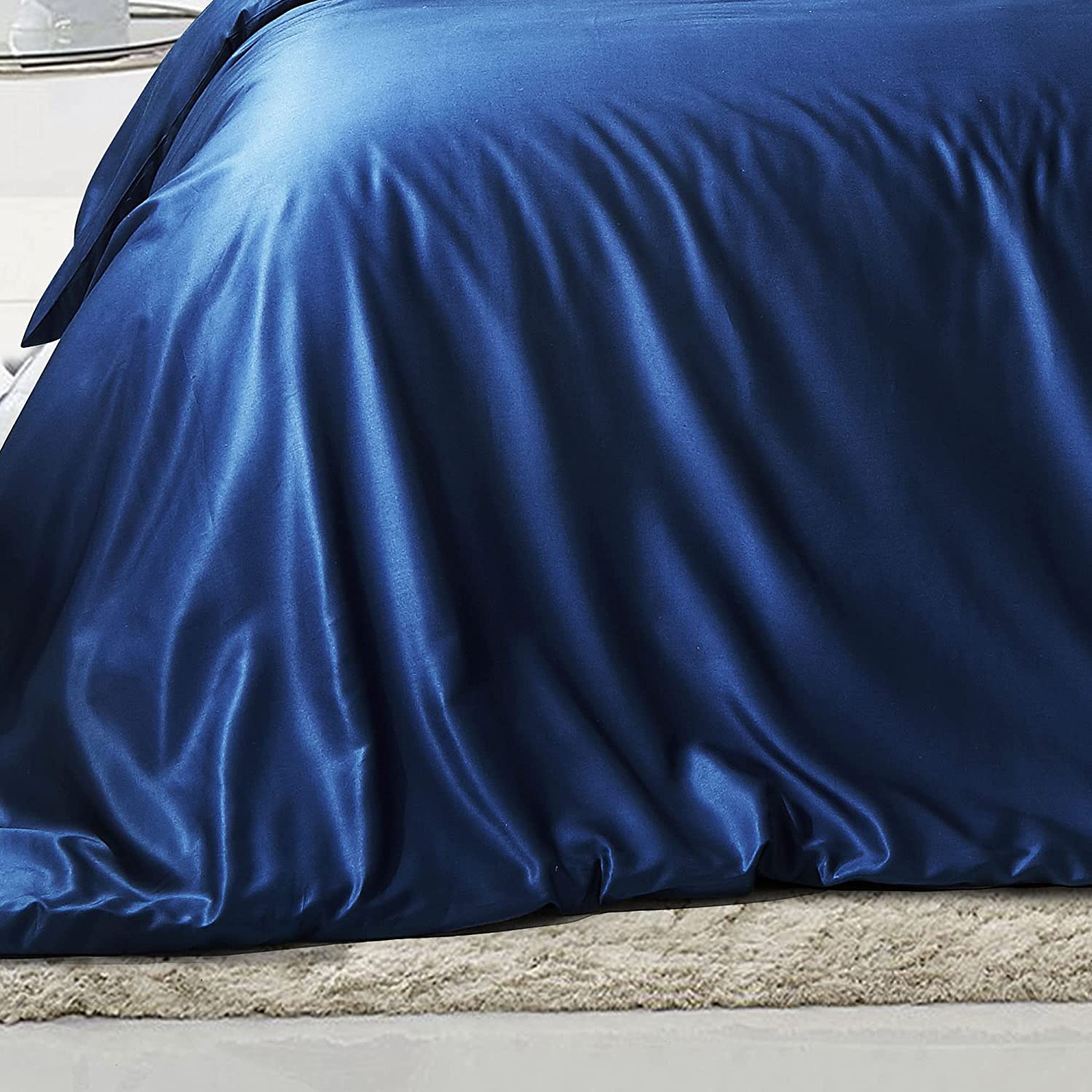 Luxton Navy Blue 100% Organic Bamboo Quilt Cover Set