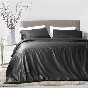 Luxton Dark Grey 100% Organic Bamboo Quilt Cover Set