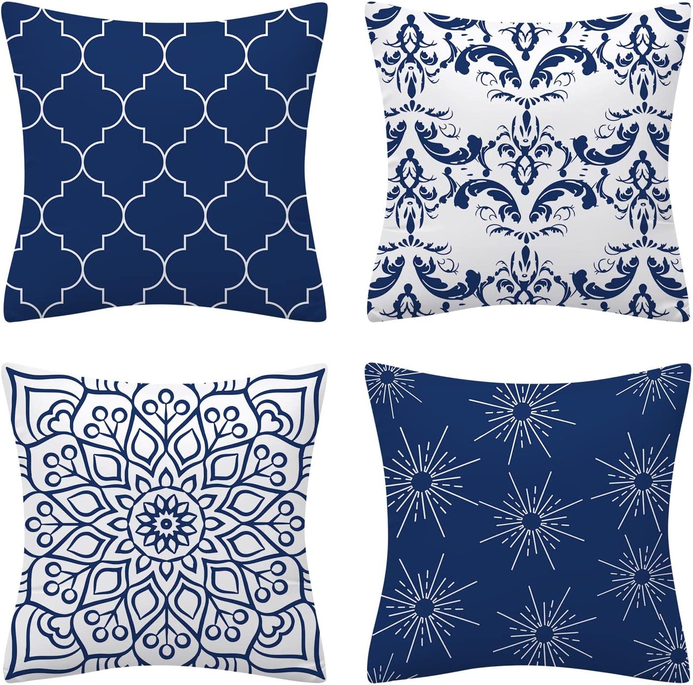 Luxton Abstract Floral Flannel Soft Cushion Covers 4pcs Pack