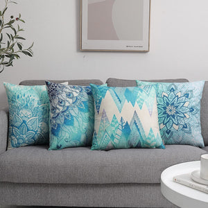 Luxton Home Decor Aqua Blue Turquoise Cushion Cover 4pcs Pack