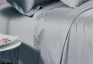 500TC Cotton Sateen Silver Fitted Sheet